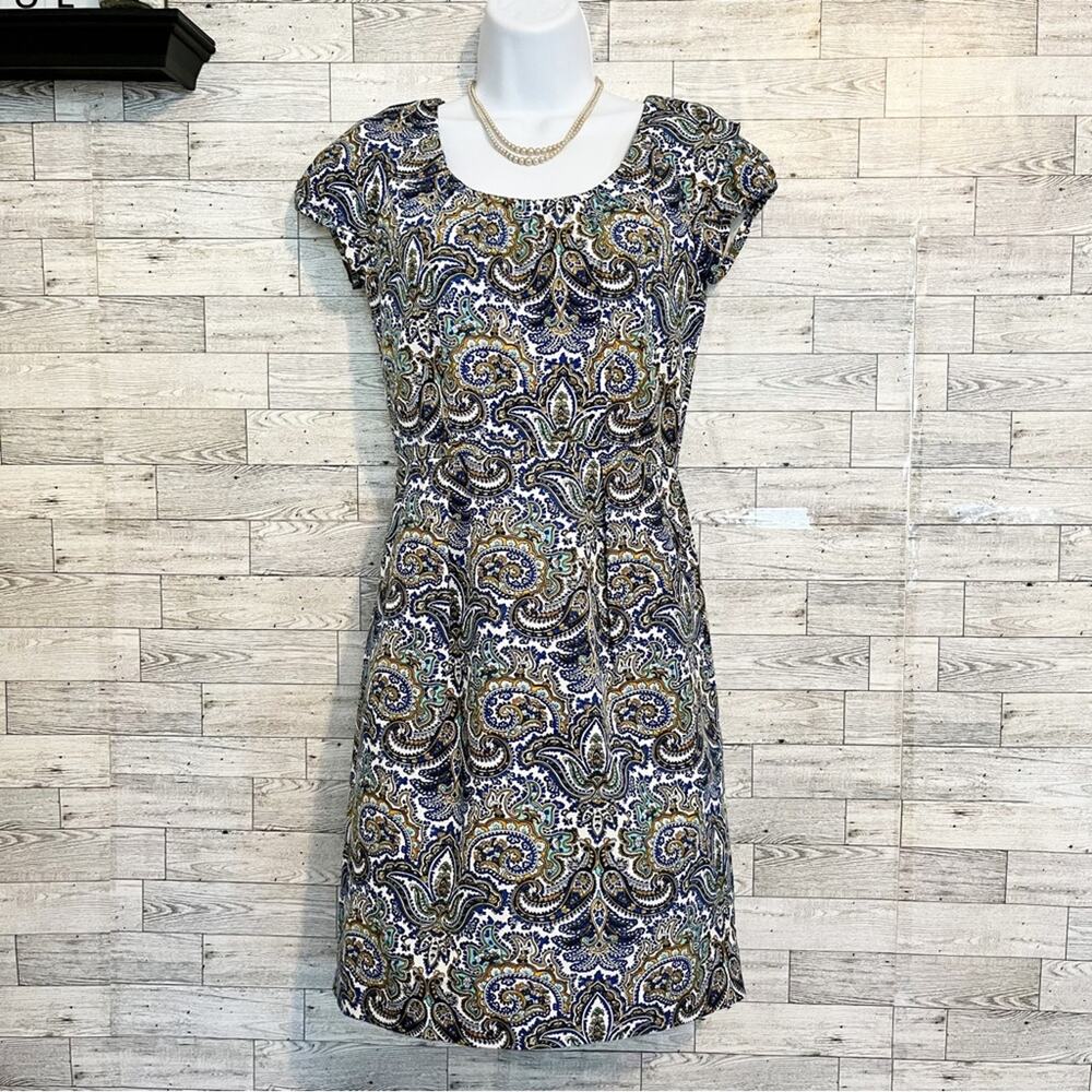 J.Crew Dolores Paisley Silk Blend Sheath Dress 00 NWOT - Picture 3 of 8